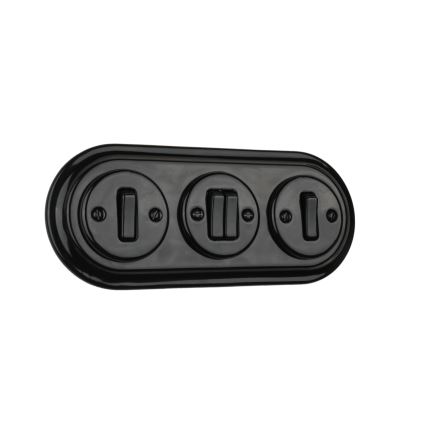 Bohemia-Design - Melns retro trīskāršs porcelāna rāmis