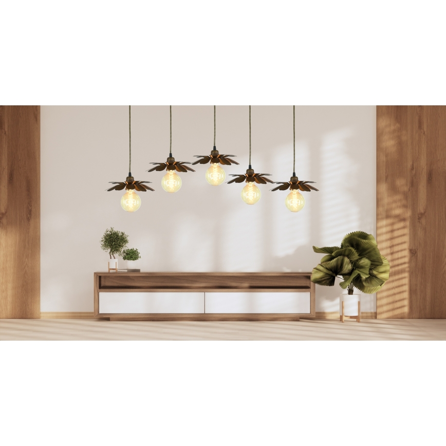 Bohemia-Design - Pakaramā lampa uz vada 1xE27/60W/230V bronzas krāsā