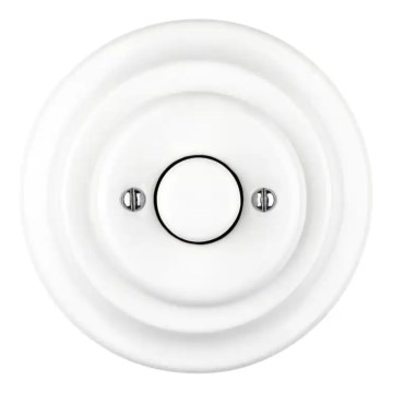Bohemia-Design - porcelāna retro grozāmais gaismas regulators ar rāmi 250V/10A balts