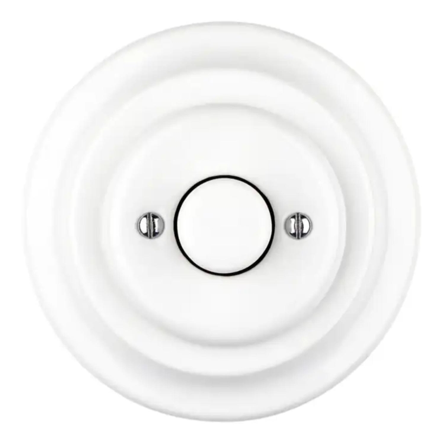 Bohemia-Design - porcelāna retro grozāmais gaismas regulators ar rāmi 250V/10A balts