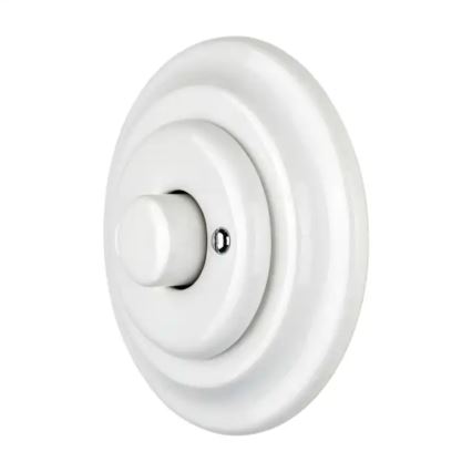 Bohemia-Design - porcelāna retro grozāmais gaismas regulators ar rāmi 250V/10A balts