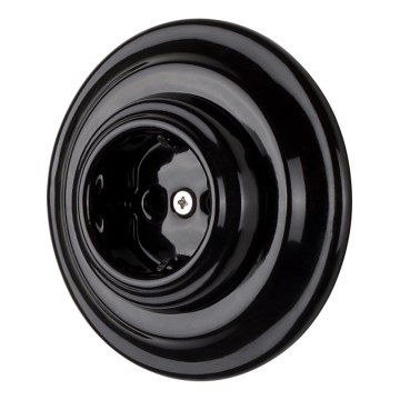 Bohemia-Design - Porcelāna retro mājas kontaktligzda ar rāmi SCHUKO 250V/16A melna