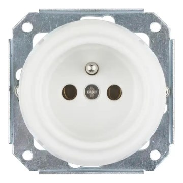 Bohemia-Design - Porcelāna retro mājas kontaktligzda bez rāmja 250V/16A balta