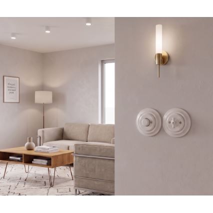 Bohemia-Design - Porcelāna retro pagriežamais dimmeris ar rāmi 250V/10A balts