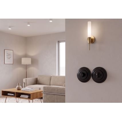 Bohemia-Design - Porcelāna retro rotācijas gaismas regulators ar rāmi 250V/10A melns