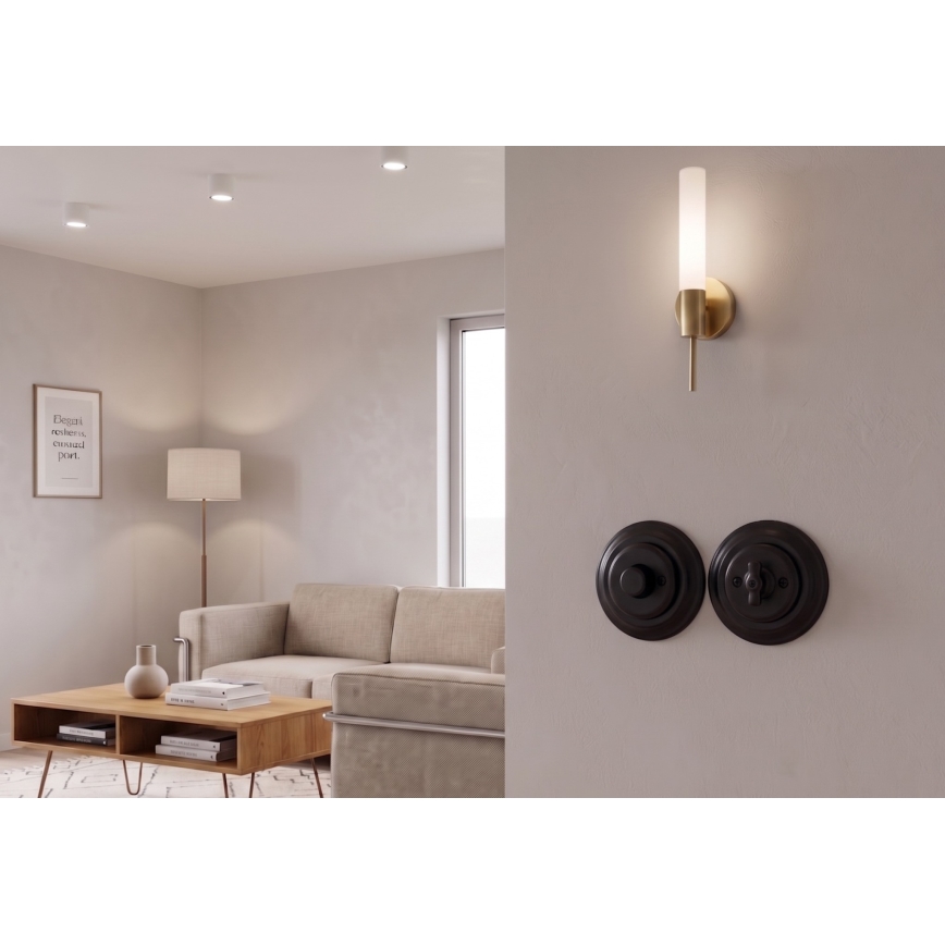 Bohemia-Design - Porcelāna retro rotācijas gaismas regulators ar rāmi 250V/10A melns