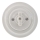 Bohemia-Design - Porcelāna retro rotējošais slēdzis ar rāmi Nr. 1 balts