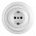 Bohemia-Design - Porcelāna retro sienas kontaktligzda ar rāmi SCHUKO 250V/16A balta
