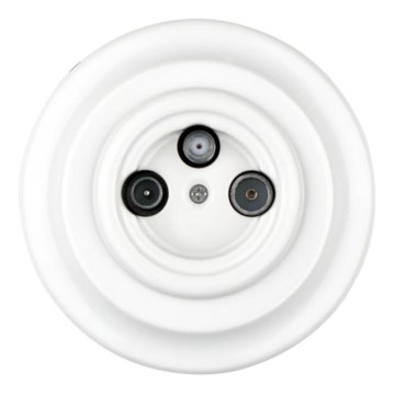 Bohemia-Design - Porcelāna retro TV/SAT-W rozete ar rāmi, balta