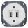 Bohemia-Design - Porcelāna retro USB barošanas rozete bez rāmja 2x USB-A balta