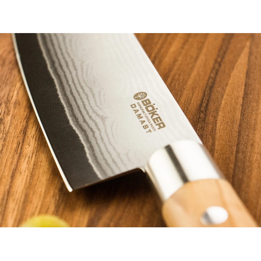 Böker - Damaskas virtuves nazis DAMAST OLIVE 21,2 cm no olīvkoka