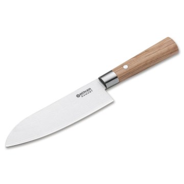 Böker - Damaskas virtuves nazis santoku DAMAST OLIVE 17,2 cm olīvkoks