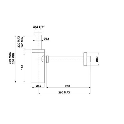 Bonomini - Izlietnes sifons KING spīdīgs hroms