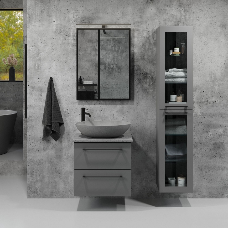 BORGSTED vannas istabas spogulis 60x80 cm melns