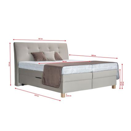 Boxspring gulta ar matraci BEA 160x200 cm bēša