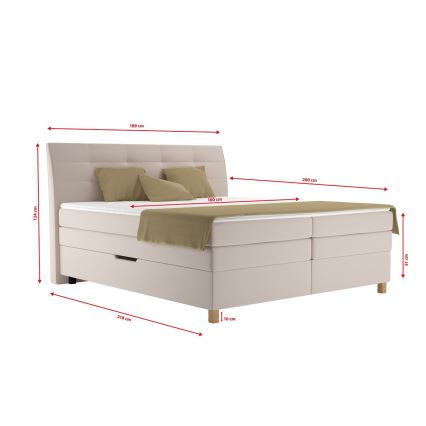 Boxspring gulta ar matraci BEA 180x200 cm, bēša