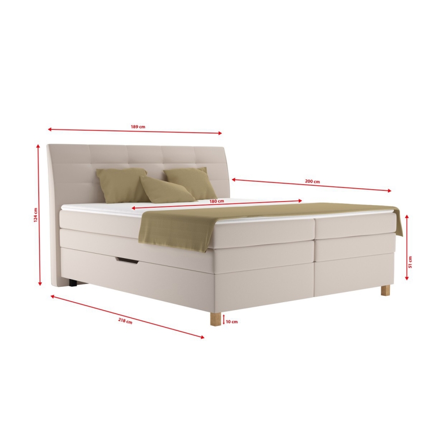 Boxspring gulta ar matraci BEA 180x200 cm, bēša