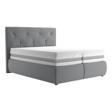 Boxspring gulta ar matraci un virsmatraci ELEN 160x200 cm pelēka
