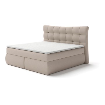 Boxspring gulta ar matraciem un virsmatraci SOFIA 180x200 cm bēša