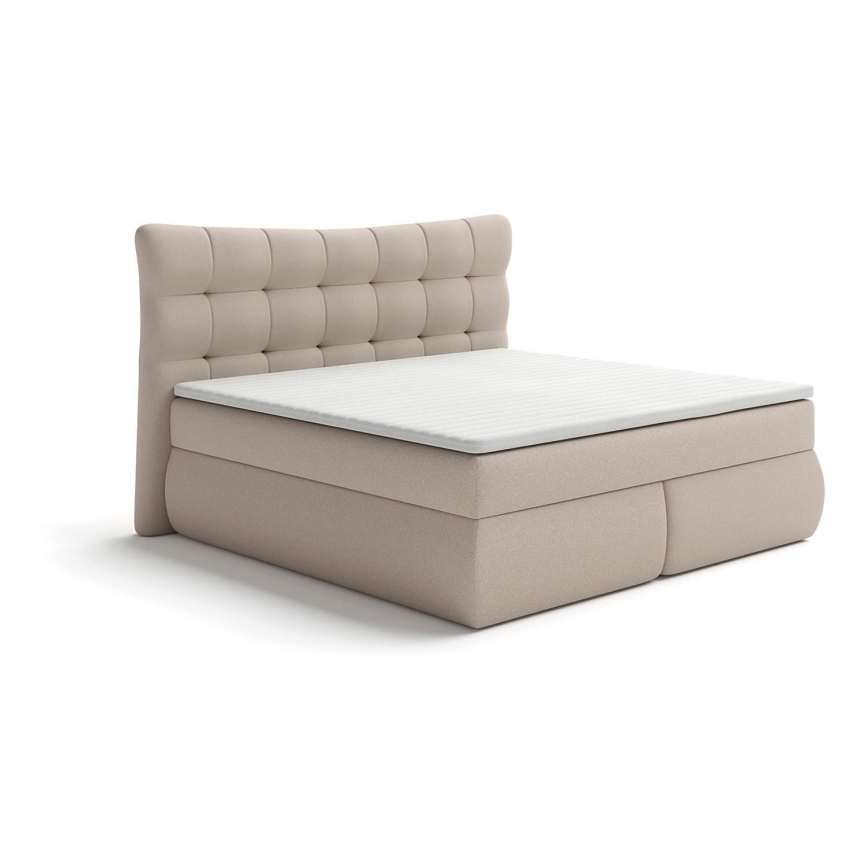 Boxspring gulta ar matraciem un virsmatraci SOFIA 180x200 cm bēša