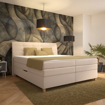 Boxspring gulta BEA ar matraci, 180x200 cm, bēša
