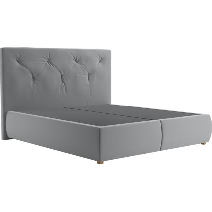 Boxspring gulta ELEN 180x200 cm ar matraci un virsmatraci, pelēka