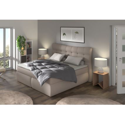 Boxspring gulta ar matraciem un virsmatraci SOFIA 180x200 cm bēša