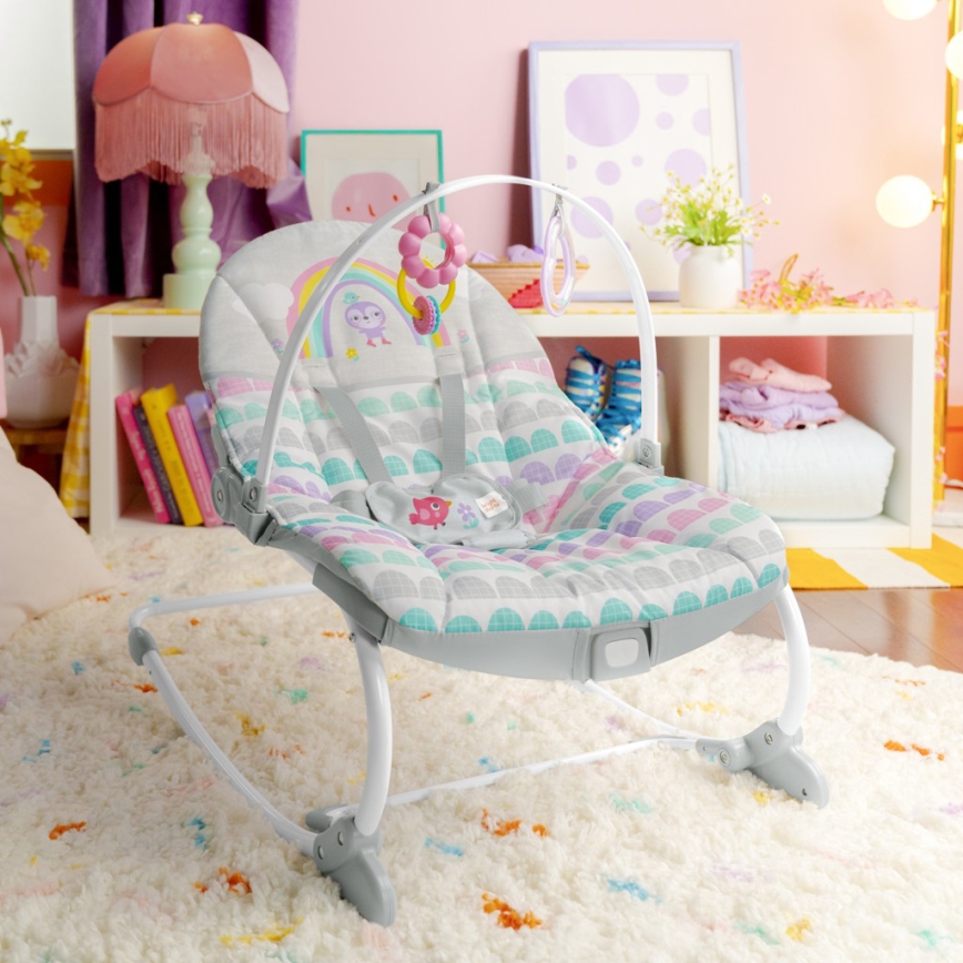 Bright Starts - Bērnu kustīgs šūpuļkrēsls ROSY RAINBOW 1xLR14