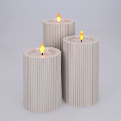 BRILAGI - 3x LED sveču komplekts LED/3xAAA krēmkrāsas