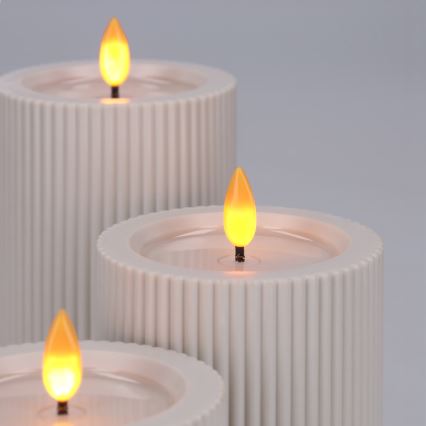 BRILAGI - 3x LED sveču komplekts LED/3xAAA krēmkrāsas