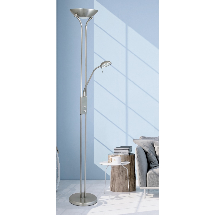 Brilagi - Aptumšojama stāvlampa SCARLETT 1xR7s/230W/230V + 1xG9/40W matēts hroms
