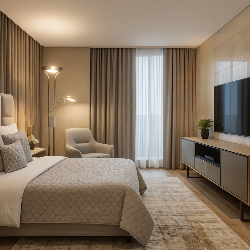 Brilagi - Aptumšojama stāvlampa SCARLETT 1xR7s/230W/230V + 1xG9/40W matēts hroms