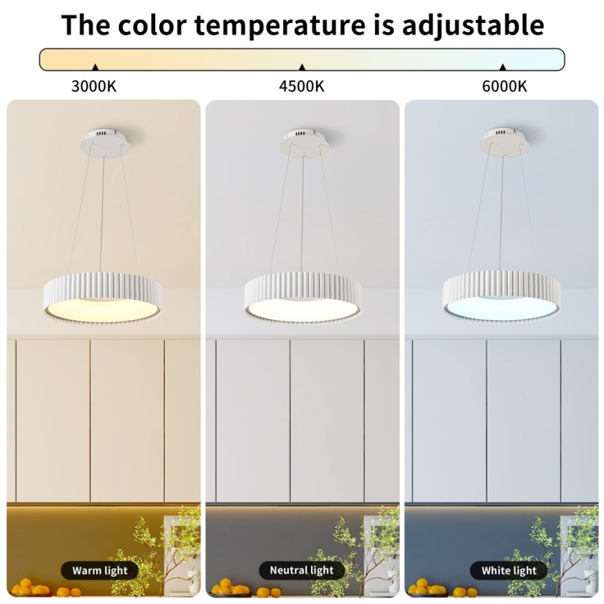 BRILAGI - LED aptumšojama lampa uz troses FALCON MODERN LED/30W/230V 3000–6000K Ø 40 cm balta + ar tālvadības pulti