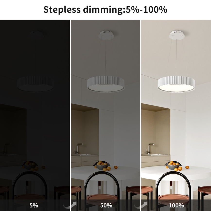 BRILAGI - LED aptumšojama lampa uz troses FALCON MODERN LED/30W/230V 3000–6000K Ø 40 cm balta + ar tālvadības pulti