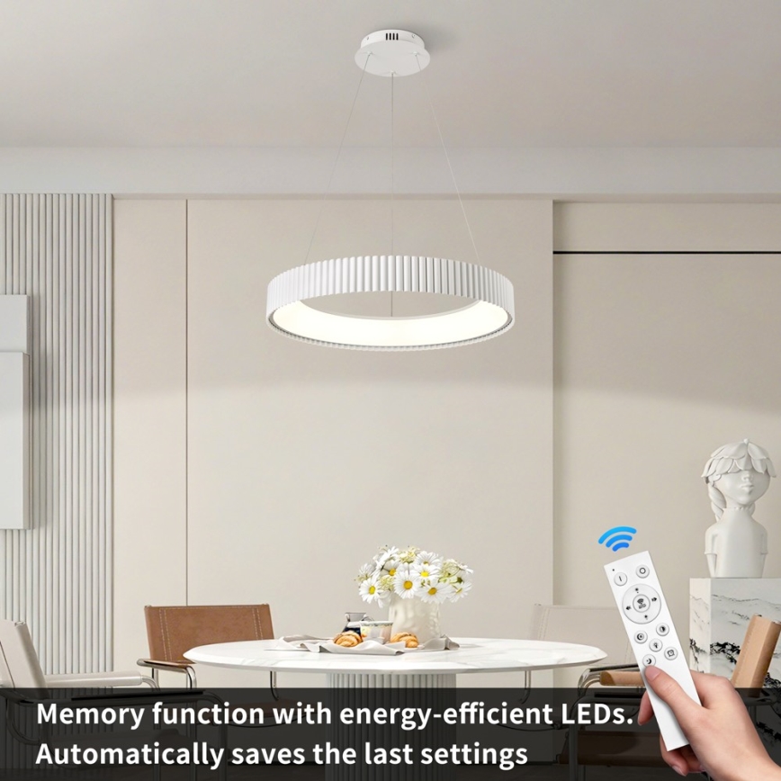 BRILAGI - LED aptumšojama lustra uz kabeļa FALCON MODERN LED/54W/230V 3000-6000K Ø 60 cm balta + tālvadības pults
