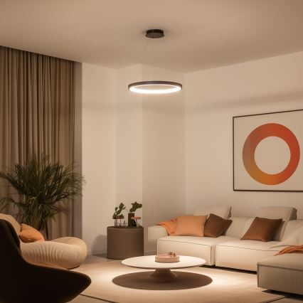 Brilagi - LED piekaramais lustrs ar regulējamu spilgtumu uz troses FALCON SLIM LED/42W/230V 3000-6500K Ø 50 cm melns + tālvadības pults