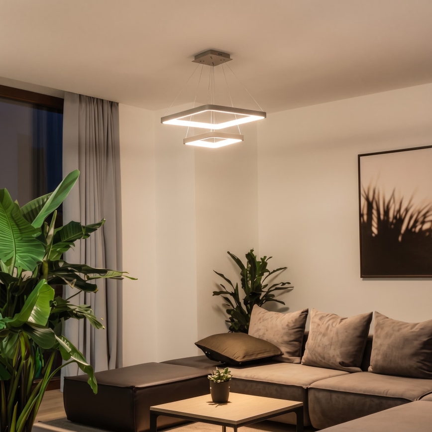 BRILAGI - regulējama LED lustra uz kabeļa FALCON SLIM LED/78W/230V 3000-6500K 50x50 cm bēša + ar tālvadības pulti