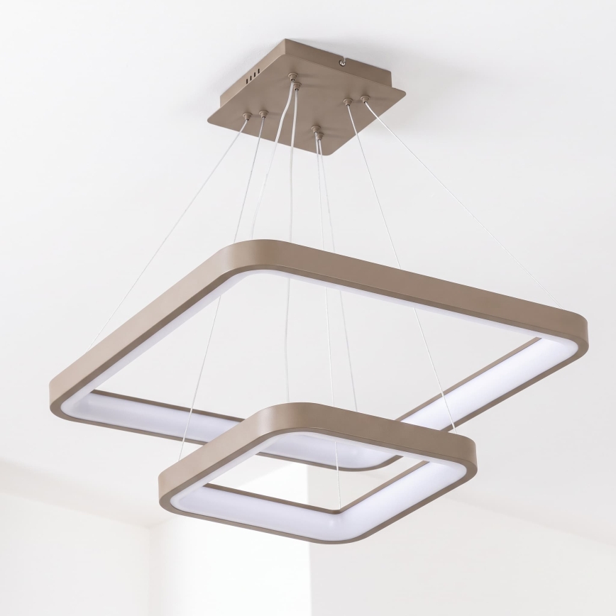 BRILAGI - regulējama LED lustra uz kabeļa FALCON SLIM LED/78W/230V 3000-6500K 50x50 cm bēša + ar tālvadības pulti