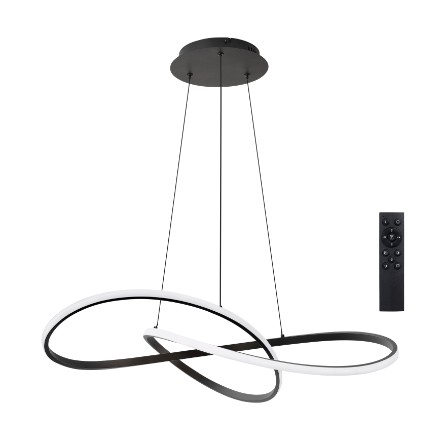 Brilagi - regulējama LED pakaramā lampa uz kabeļa INFINITY LED/80W/230V 3000-6000K 80x80 cm melna + tālvadības pults