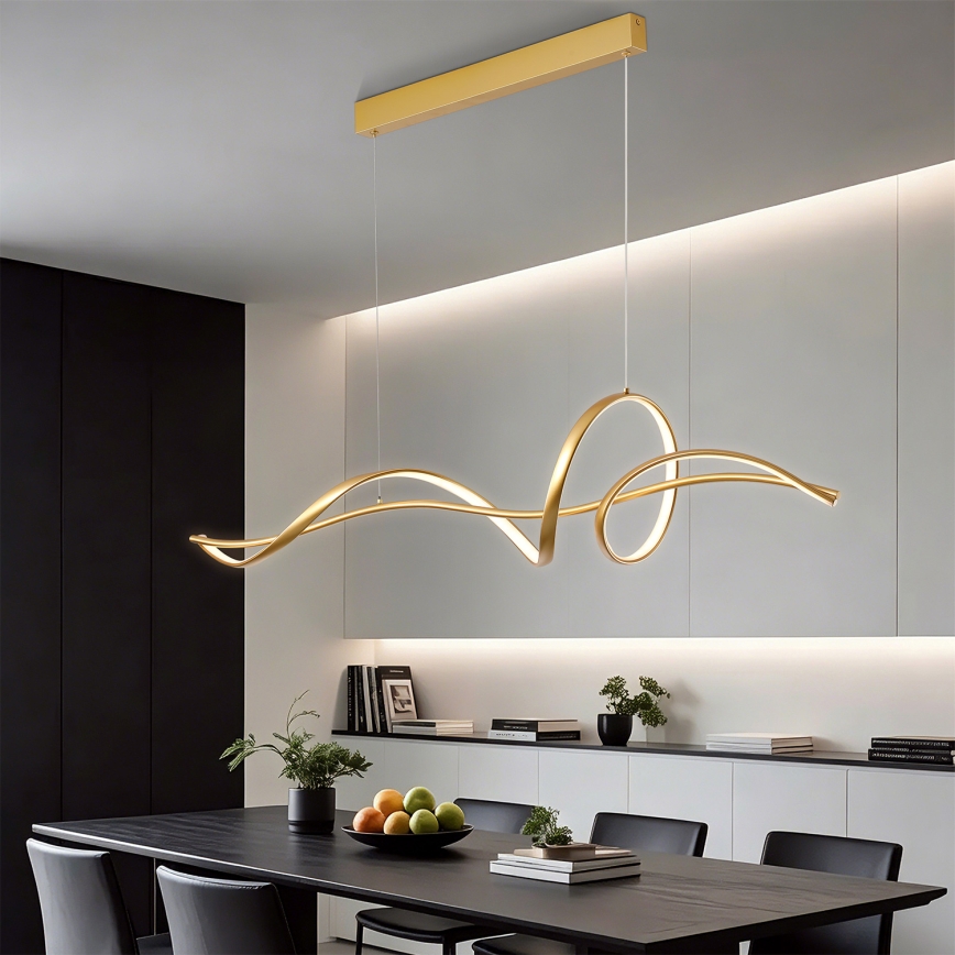 BRILAGI - LED aptumšojama lustra uz kabeļa SIGNATURE LED/55W/230V 3000-6000K 120x23 cm zeltaina + tālvadības pults