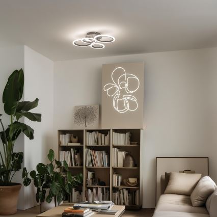 Brilagi - LED dimējams virsmas griestu lustrs ORBITS LED/50W/230V 3000-6500K melns + tālvadība