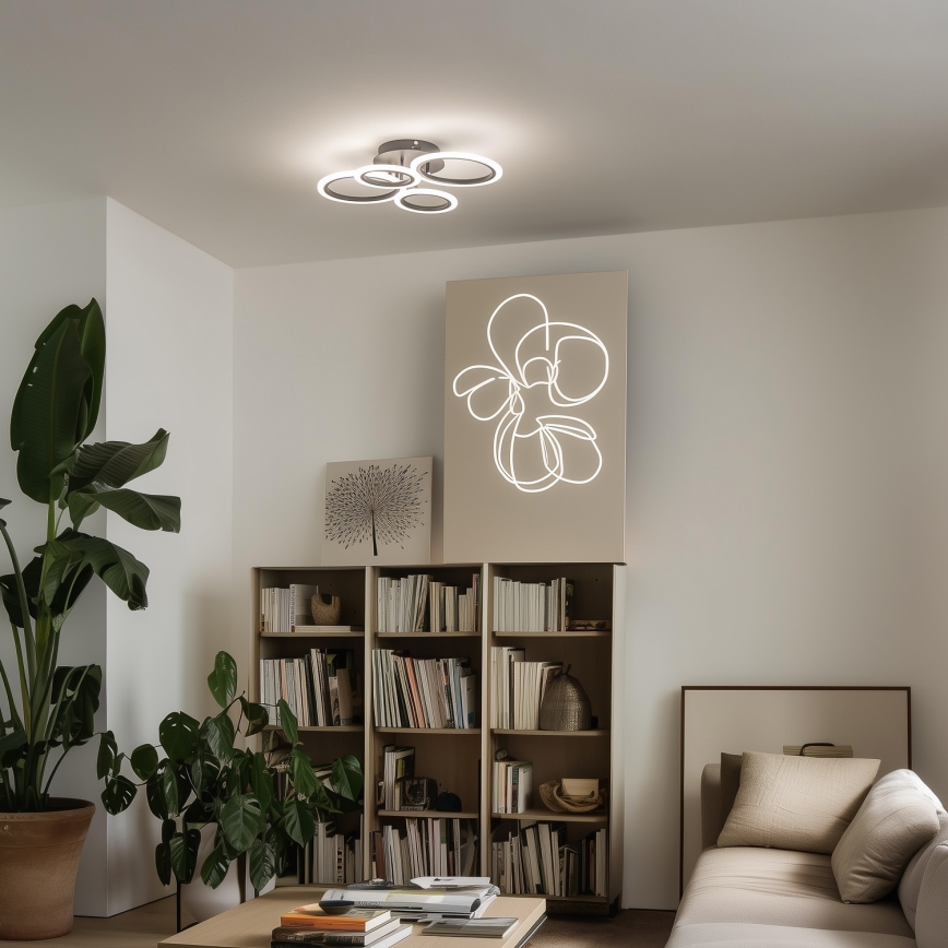 Brilagi - LED dimējams virsmas griestu lustrs ORBITS LED/50W/230V 3000-6500K melns + tālvadība