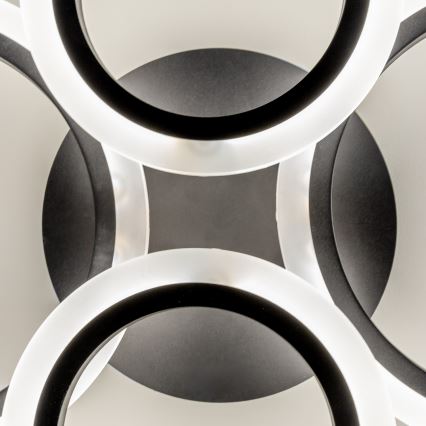 Brilagi - LED dimējams virsmas griestu lustrs ORBITS LED/50W/230V 3000-6500K melns + tālvadība