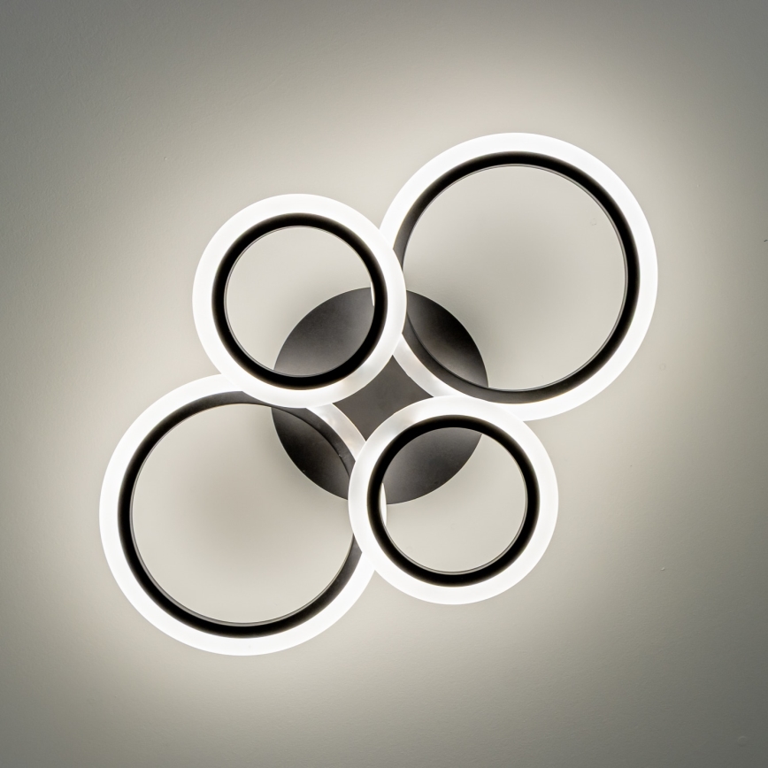 Brilagi - LED dimējams virsmas griestu lustrs ORBITS LED/50W/230V 3000-6500K melns + tālvadība