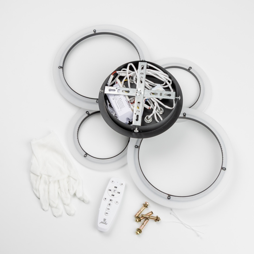 Brilagi - LED dimējams virsmas griestu lustrs ORBITS LED/50W/230V 3000-6500K melns + tālvadība