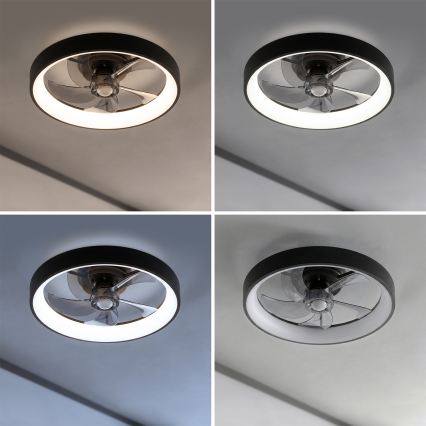 Brilagi - LED dimējams griestu ventilators LED/34W/230V Ø 50 cm melns + tālvadības pults