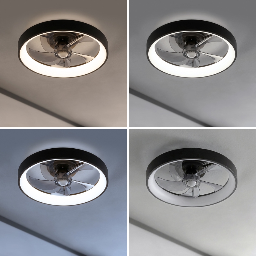 Brilagi - LED dimējams griestu ventilators LED/34W/230V Ø 50 cm melns + tālvadības pults