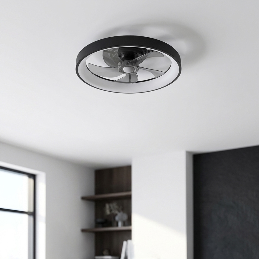 Brilagi - LED dimējams griestu ventilators LED/34W/230V Ø 50 cm melns + tālvadības pults