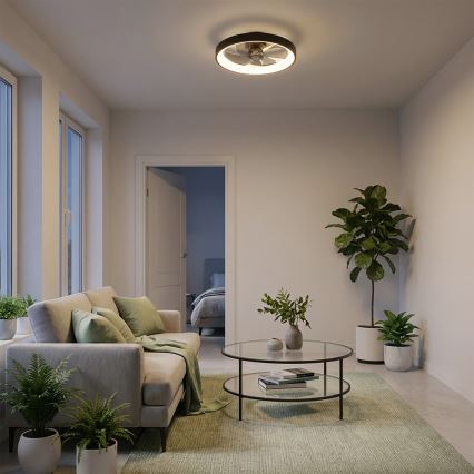 Brilagi - LED dimējams griestu ventilators LED/34W/230V Ø 50 cm melns + tālvadības pults