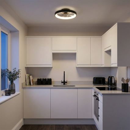 Brilagi - LED dimējams griestu ventilators LED/34W/230V Ø 50 cm melns + tālvadības pults